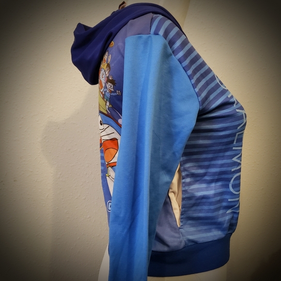 Genuine Doraemon Light Zip Up Hoodie Kids L Adult XS - Picture 2 of 3